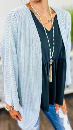 The ZigZag Stripe Blue Pretty Epiphany Cardigan