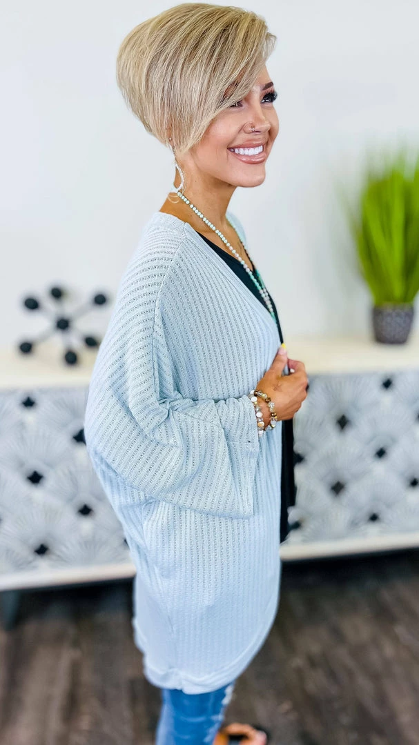 The ZigZag Stripe Blue Pretty Epiphany Cardigan