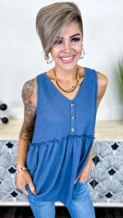 Umgee Blue Savor The Sunshine Tank