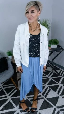 The ZigZag Stripe Blue Simple Beauty Skirt [NO RETURNS] Skirts