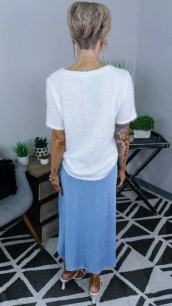 The ZigZag Stripe Blue Simple Beauty Skirt [NO RETURNS] Skirts