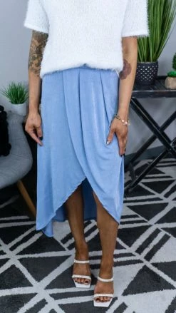 The ZigZag Stripe Blue Simple Beauty Skirt [NO RETURNS] Skirts