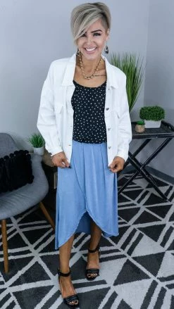 The ZigZag Stripe Blue Simple Beauty Skirt [NO RETURNS] Skirts