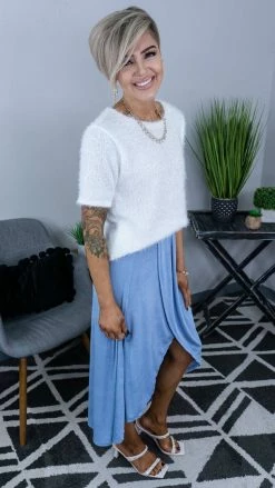 The ZigZag Stripe Blue Simple Beauty Skirt [NO RETURNS] Skirts