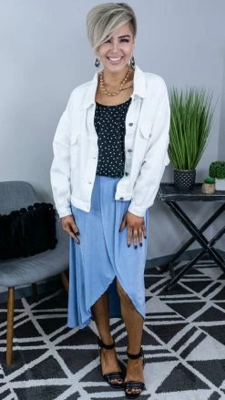 The ZigZag Stripe Blue Simple Beauty Skirt [NO RETURNS] Skirts