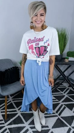 The ZigZag Stripe Blue Simple Beauty Skirt [NO RETURNS] Skirts