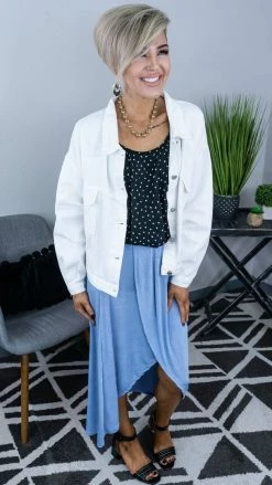 The ZigZag Stripe Blue Simple Beauty Skirt [NO RETURNS] Skirts