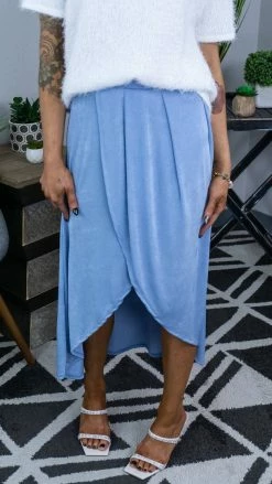 The ZigZag Stripe Blue Simple Beauty Skirt [NO RETURNS] Skirts