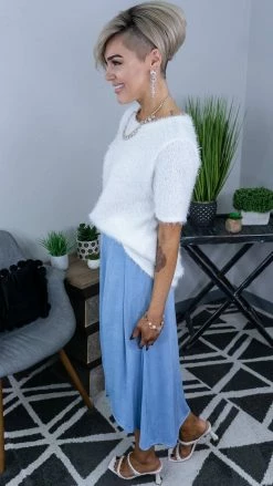 The ZigZag Stripe Blue Simple Beauty Skirt [NO RETURNS] Skirts