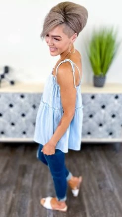 The ZigZag Stripe Blue Sunny Forecast Tank [NO RETURNS]