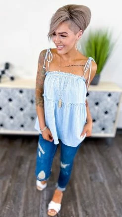 The ZigZag Stripe Blue Sunny Forecast Tank [NO RETURNS]