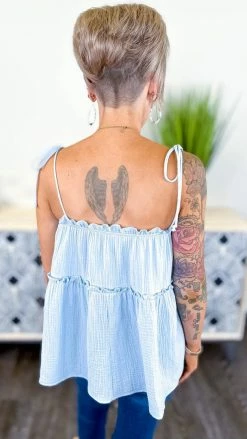 The ZigZag Stripe Blue Sunny Forecast Tank [NO RETURNS]