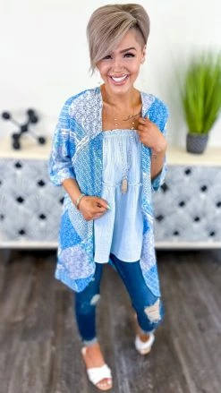 The ZigZag Stripe Blue Sunny Forecast Tank [NO RETURNS]