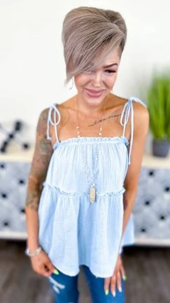 The ZigZag Stripe Blue Sunny Forecast Tank [NO RETURNS]