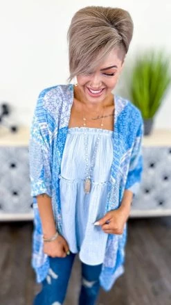 The ZigZag Stripe Blue Sunny Forecast Tank [NO RETURNS]