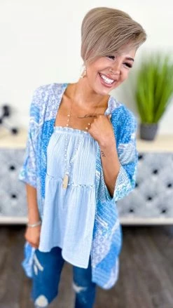 The ZigZag Stripe Blue Sunny Forecast Tank [NO RETURNS]