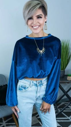 The ZigZag Stripe TOPS & TUNICS Blue Sweet Fantasy Top [NO RETURNS]