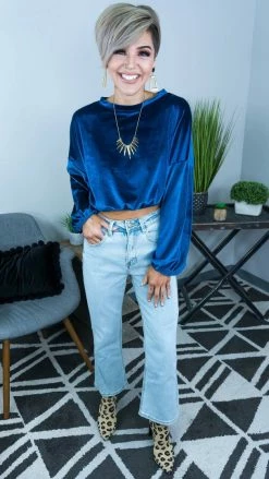 The ZigZag Stripe TOPS & TUNICS Blue Sweet Fantasy Top [NO RETURNS]