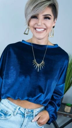 The ZigZag Stripe TOPS & TUNICS Blue Sweet Fantasy Top [NO RETURNS]