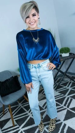 The ZigZag Stripe TOPS & TUNICS Blue Sweet Fantasy Top [NO RETURNS]