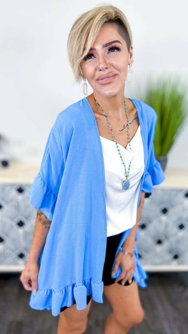 The ZigZag Stripe Blue Take Chances Cardigan OUTERWEAR