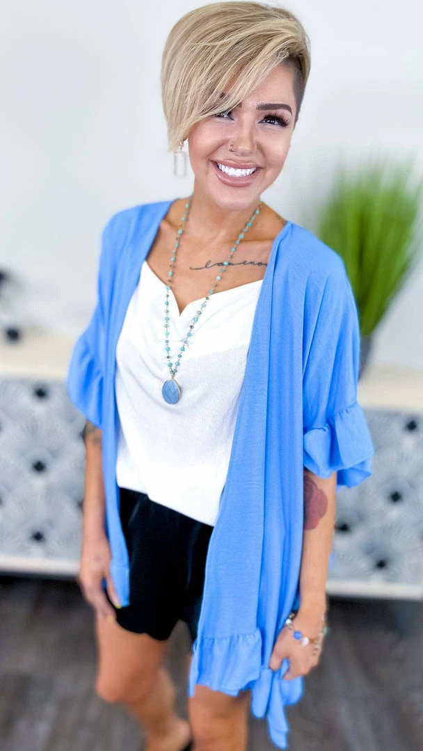 The ZigZag Stripe Blue Take Chances Cardigan OUTERWEAR