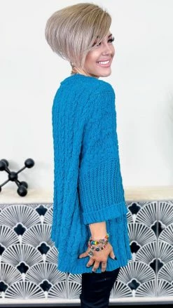 Umgee Blue Today's Forecast Cardigan OUTERWEAR