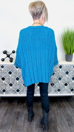 Umgee Blue Today's Forecast Cardigan OUTERWEAR