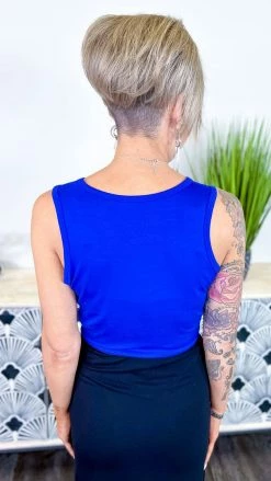 Zenana Blue Twisted Feelings Tank TOPS & TUNICS