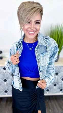 Zenana Blue Twisted Feelings Tank TOPS & TUNICS