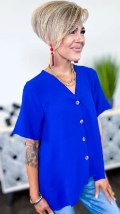 The ZigZag Stripe Blue Uptown Look Top