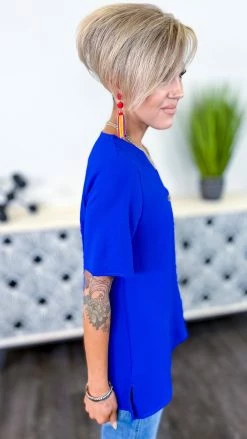 The ZigZag Stripe Blue Uptown Look Top