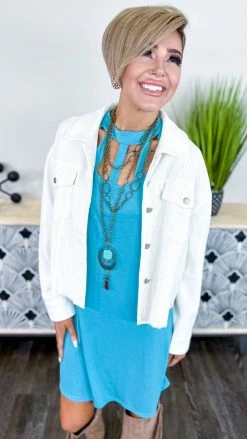 The ZigZag Stripe DRESSES Blue VIP Party Dress [NO RETURNS]