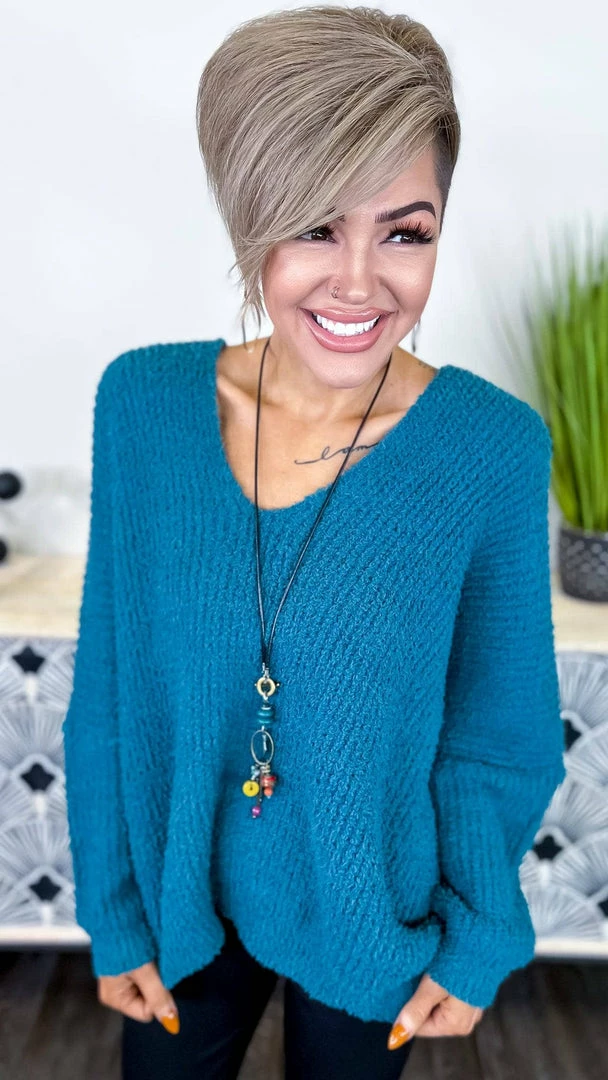 The ZigZag Stripe TOPS & TUNICS Blue Weekly Flavor Sweater