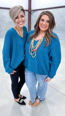 The ZigZag Stripe TOPS & TUNICS Blue Weekly Flavor Sweater