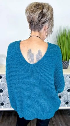 The ZigZag Stripe TOPS & TUNICS Blue Weekly Flavor Sweater