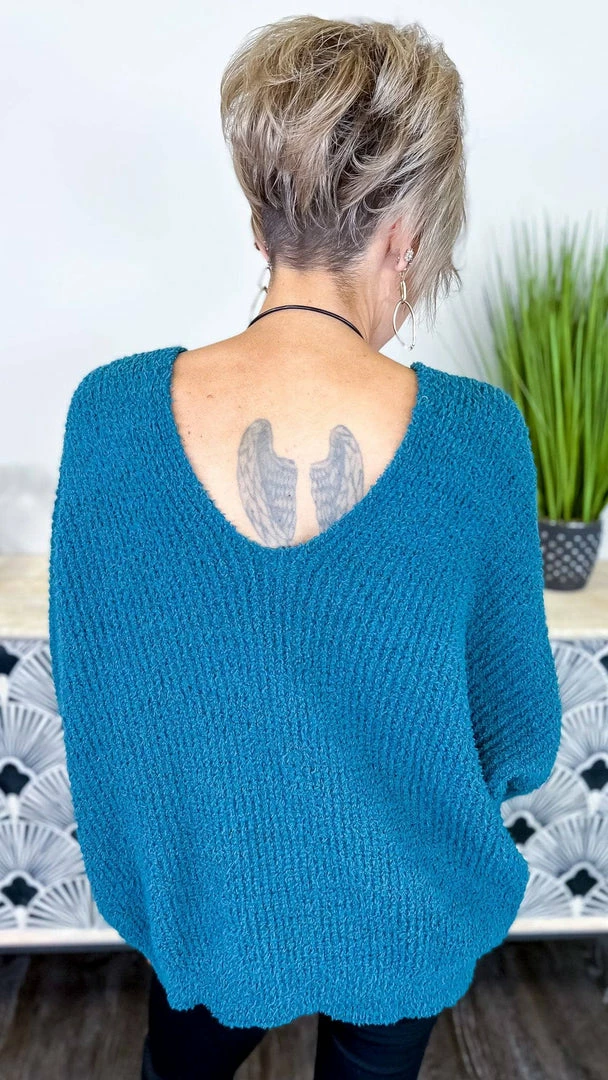 The ZigZag Stripe TOPS & TUNICS Blue Weekly Flavor Sweater