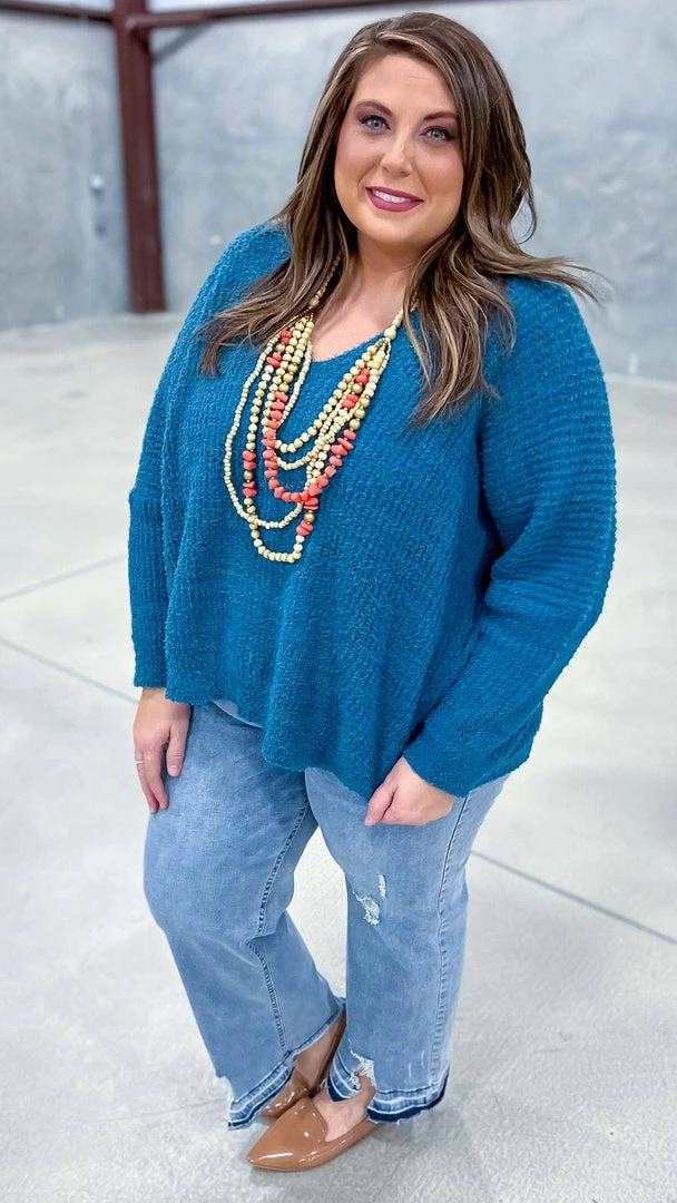 The ZigZag Stripe TOPS & TUNICS Blue Weekly Flavor Sweater