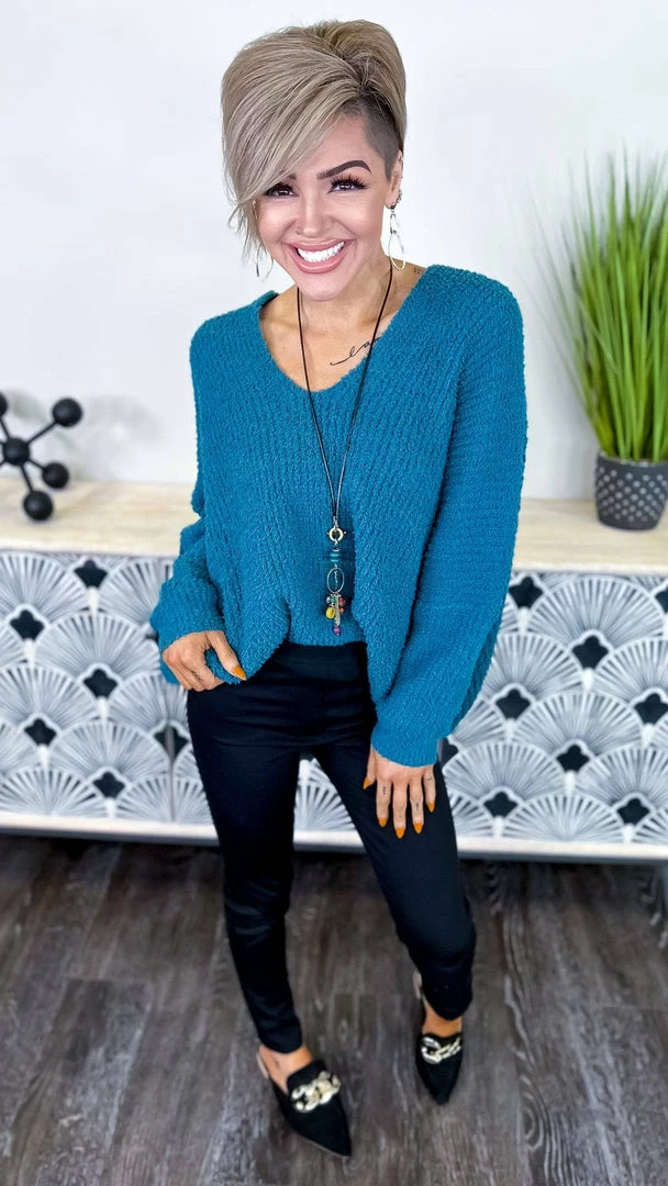 The ZigZag Stripe TOPS & TUNICS Blue Weekly Flavor Sweater