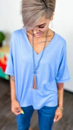 The ZigZag Stripe Blue What Rules Top