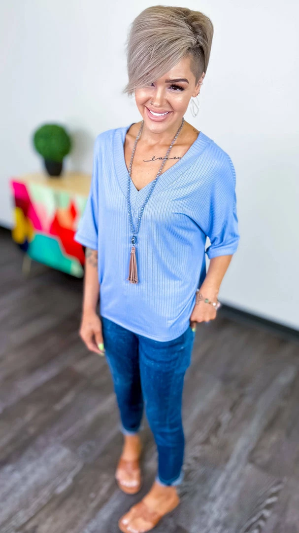 The ZigZag Stripe Blue What Rules Top