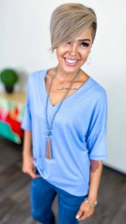 The ZigZag Stripe Blue What Rules Top