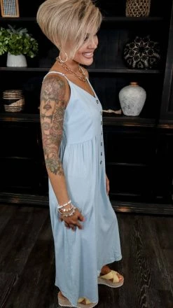 The ZigZag Stripe Blue You Shine Jumpsuit