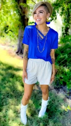 The ZigZag Stripe BOTTOMS Blush Flirty Impression Shorts