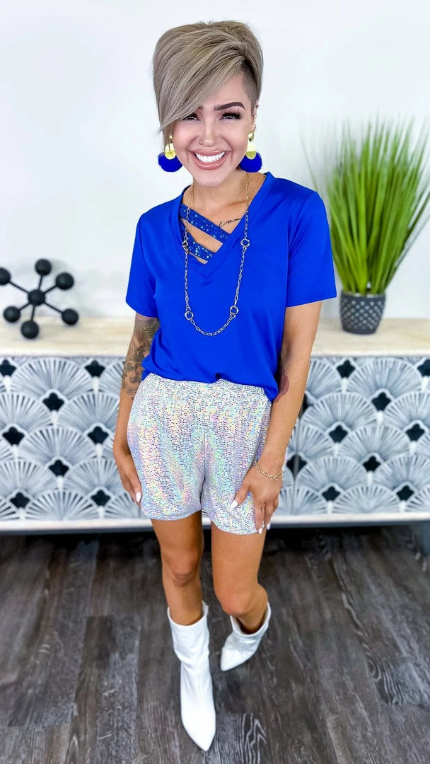 The ZigZag Stripe BOTTOMS Blush Flirty Impression Shorts