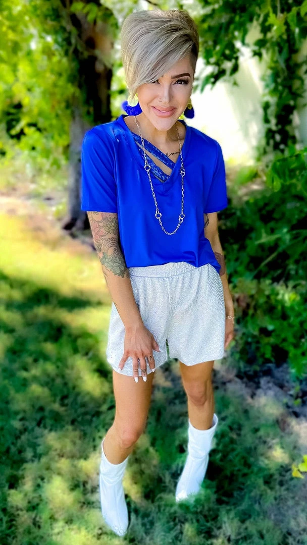 The ZigZag Stripe BOTTOMS Blush Flirty Impression Shorts