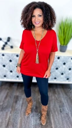 The ZigZag Stripe Brick Boyfriend V-Neck Tee