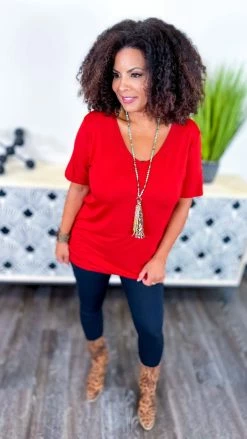 The ZigZag Stripe Brick Boyfriend V-Neck Tee