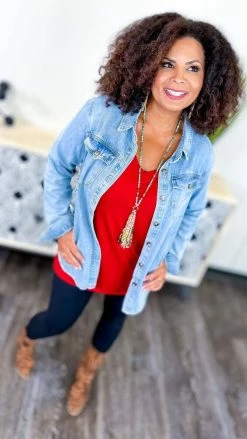 The ZigZag Stripe Brick Boyfriend V-Neck Tee