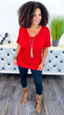 The ZigZag Stripe Brick Boyfriend V-Neck Tee